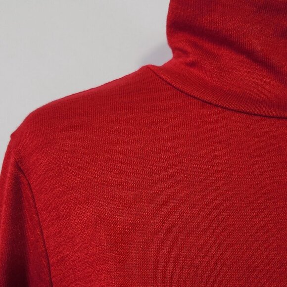 NWT  T-Tahari Women's Size Large Red Mock Neck Long Sleeve Vented Sweater Casual - Picture 5 of 16